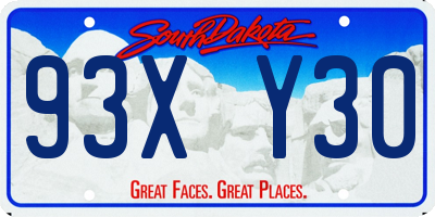 SD license plate 93XY30
