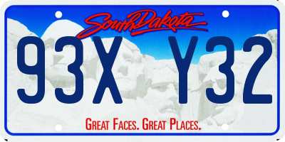 SD license plate 93XY32