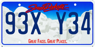 SD license plate 93XY34