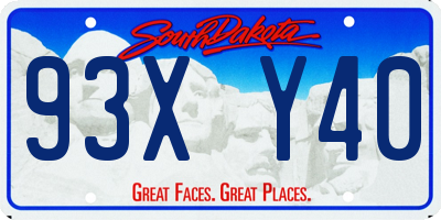 SD license plate 93XY40