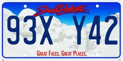 SD license plate 93XY42