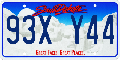 SD license plate 93XY44