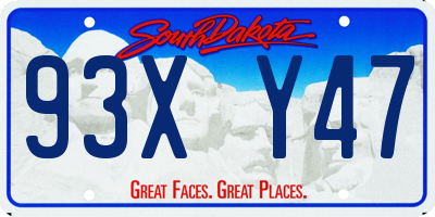 SD license plate 93XY47