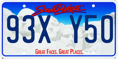 SD license plate 93XY50