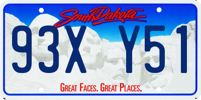 SD license plate 93XY51