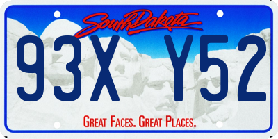 SD license plate 93XY52