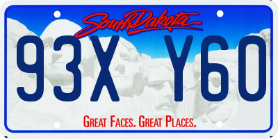 SD license plate 93XY60