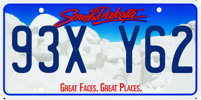 SD license plate 93XY62