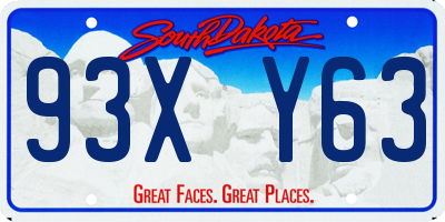 SD license plate 93XY63