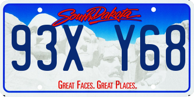 SD license plate 93XY68