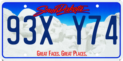 SD license plate 93XY74