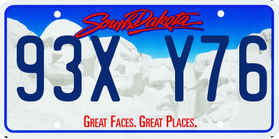 SD license plate 93XY76