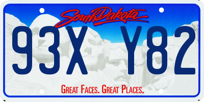 SD license plate 93XY82