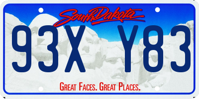 SD license plate 93XY83