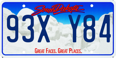 SD license plate 93XY84