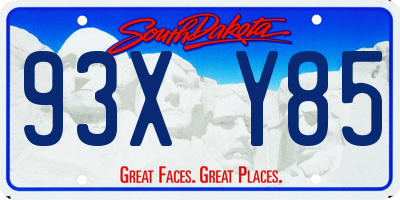 SD license plate 93XY85