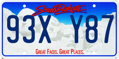 SD license plate 93XY87