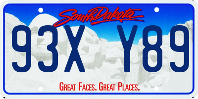 SD license plate 93XY89