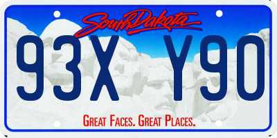 SD license plate 93XY90