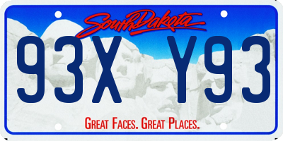 SD license plate 93XY93