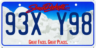SD license plate 93XY98