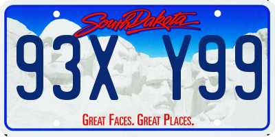 SD license plate 93XY99
