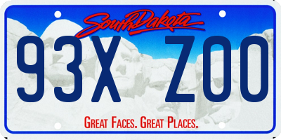 SD license plate 93XZ00