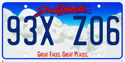 SD license plate 93XZ06