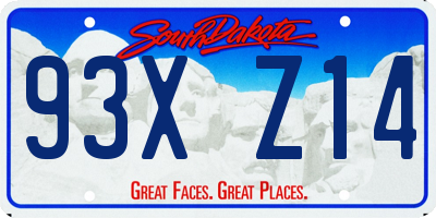 SD license plate 93XZ14