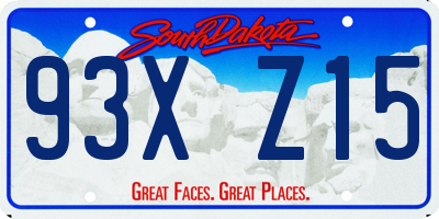 SD license plate 93XZ15