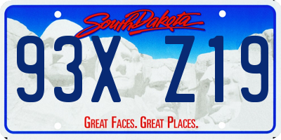 SD license plate 93XZ19