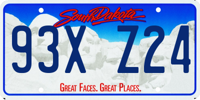 SD license plate 93XZ24