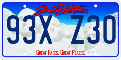 SD license plate 93XZ30