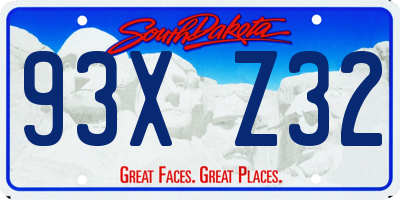 SD license plate 93XZ32