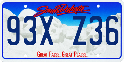 SD license plate 93XZ36