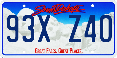 SD license plate 93XZ40