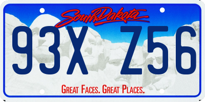 SD license plate 93XZ56