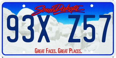 SD license plate 93XZ57