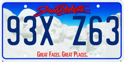 SD license plate 93XZ63