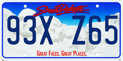 SD license plate 93XZ65