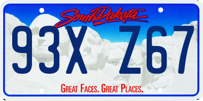 SD license plate 93XZ67