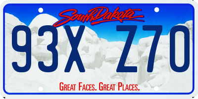 SD license plate 93XZ70