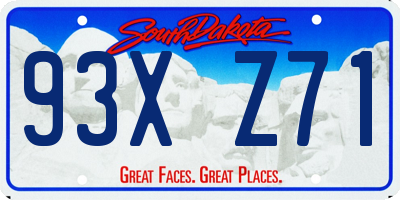 SD license plate 93XZ71