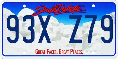 SD license plate 93XZ79