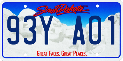 SD license plate 93YA01