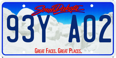 SD license plate 93YA02