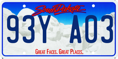 SD license plate 93YA03