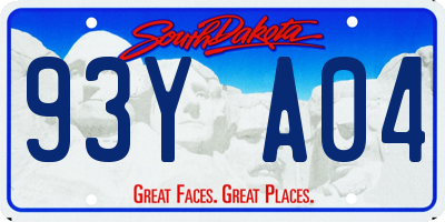 SD license plate 93YA04