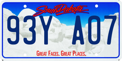 SD license plate 93YA07