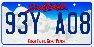 SD license plate 93YA08